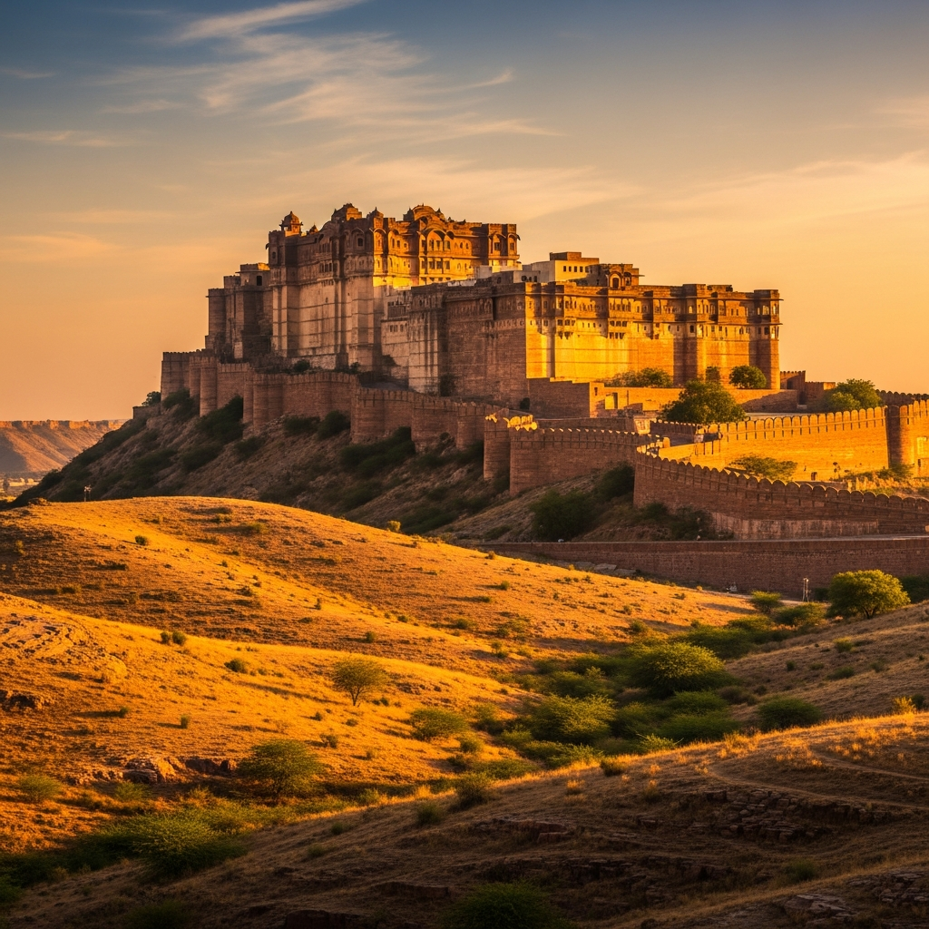 Rajasthan fort at golden hour